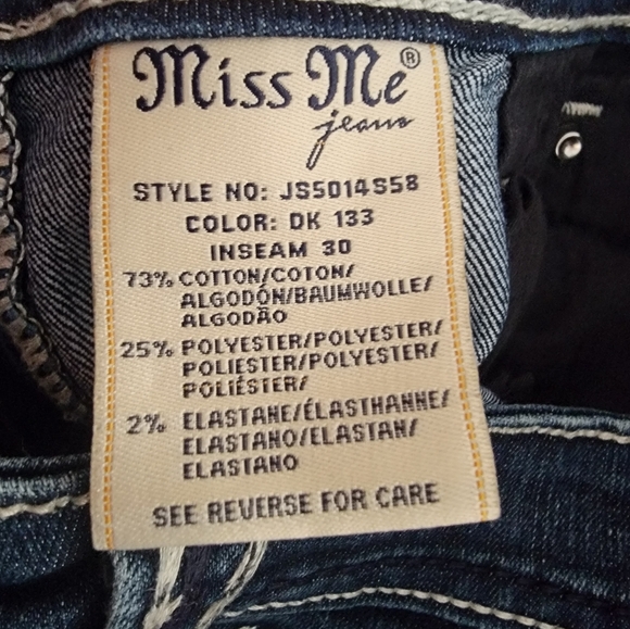 Miss Me Indigo Jeans with Cream Stitching - Picture 5 of 10